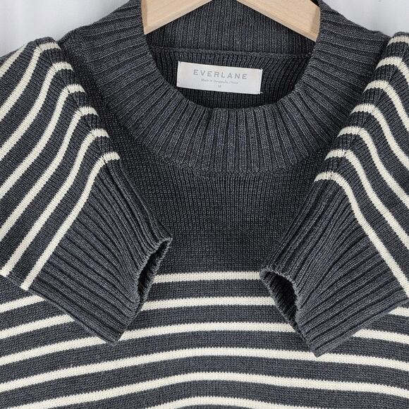 EVERLANE Marino Wool Striped Pullover Sweater Women's Size M - Picture 4 of 10